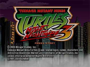 Teenage Mutant Ninja Turtles 3: Mutant Nightmare - Screenshot - Game Title Image