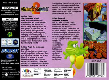 Chameleon Twist 2 - Box - Back Image