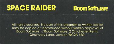 Space Raider - Box - Back Image