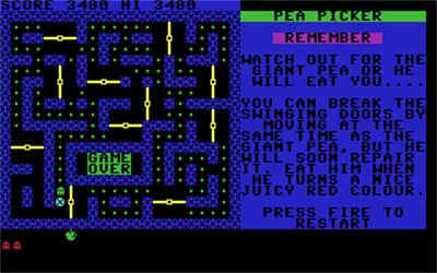 Pea Picker - Screenshot - Game Over Image