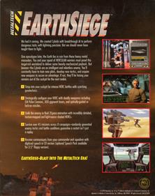 Metaltech: Earthsiege - Box - Back Image