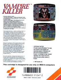 Vampire Killer - Box - Back Image