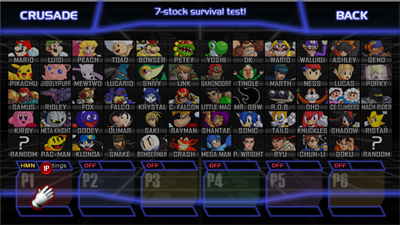 Super Smash Bros. Crusade - Screenshot - Game Select Image