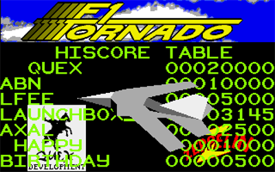 F1 Tornado - Screenshot - High Scores Image