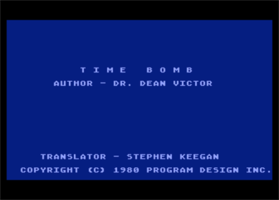 Time Bomb (PDI) - Screenshot - Game Title Image