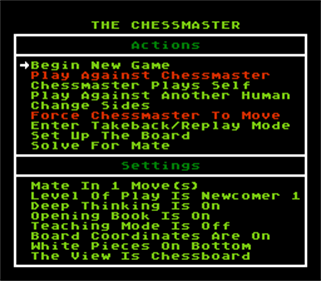 The Chessmaster - Screenshot - Game Select Image