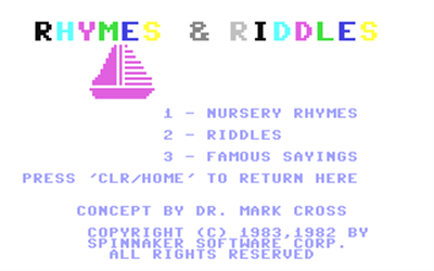 Rhymes & Riddles - Screenshot - Game Title Image