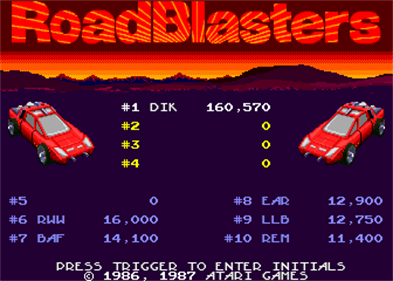 RoadBlasters - Screenshot - High Scores Image