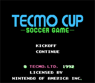 Tecmo Cup: Soccer Game - Screenshot - Game Title Image