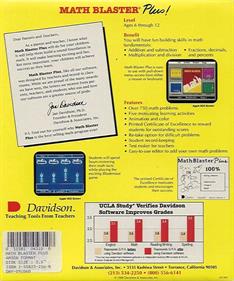 Math Blaster Plus! - Box - Back Image