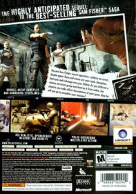 Tom Clancy's Splinter Cell: Double Agent - Box - Back Image