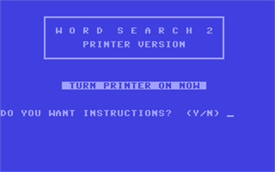 Word Search 2: Printer Version - Screenshot - Game Title Image