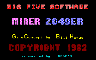 Miner 2049er - Screenshot - Game Title