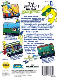 The Simpsons: Bart vs. the Space Mutants - Box - Back Image