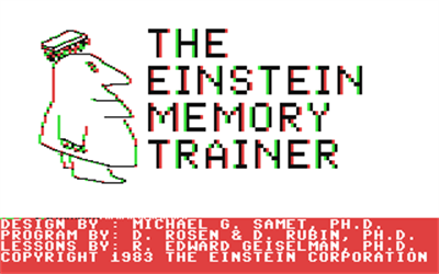 The Einstein Memory Trainer - Screenshot - Game Title Image