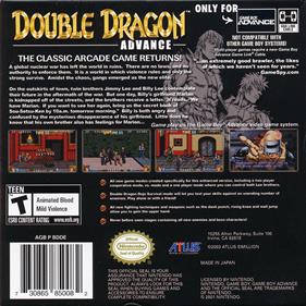 Double Dragon Advance - Box - Back Image