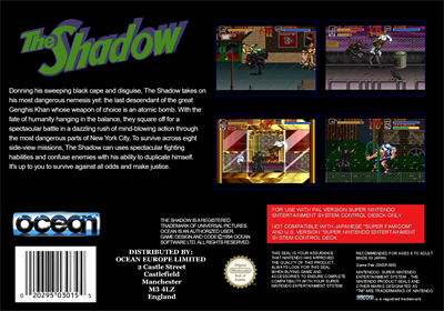 The Shadow - Fanart - Box - Back
