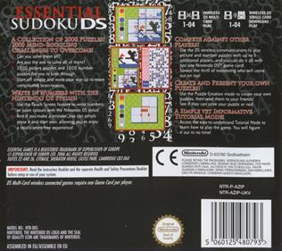 Essential Sudoku DS - Box - Back Image