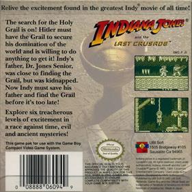 Indiana Jones and the Last Crusade - Box - Back Image