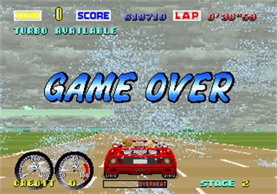 Turbo Out Run - Screenshot - Game Over Image