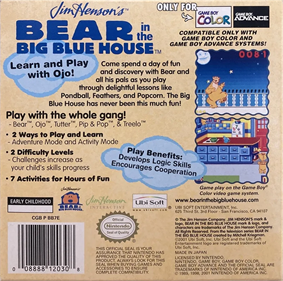 Jim Henson's Bear in the Big Blue House - Box - Back Image