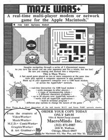 Maze Wars+ - Advertisement Flyer - Front Image