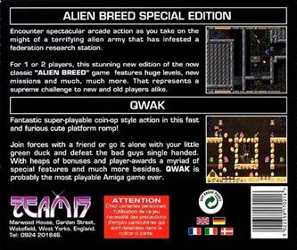 Alien Breed Special Edition & Qwak - Box - Back Image