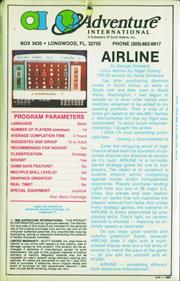 Airline (Adventure International) - Box - Back Image