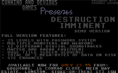 Destruction Imminent - Screenshot - Game Title Image