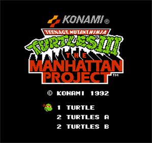 Teenage Mutant Ninja Turtles III: The Manhattan Project - Screenshot - Game Title Image