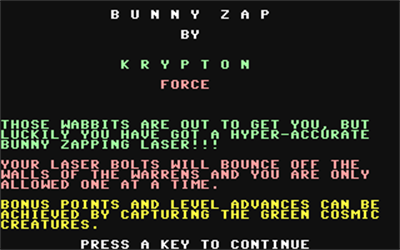 Bunny Zap - Screenshot - Game Title Image
