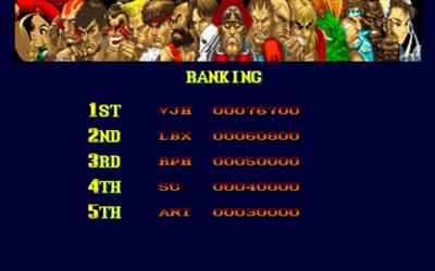 Super Street Fighter II - Screenshot - High Scores Image