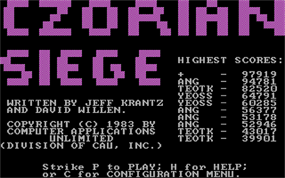 Czorian Siege - Screenshot - Game Title Image