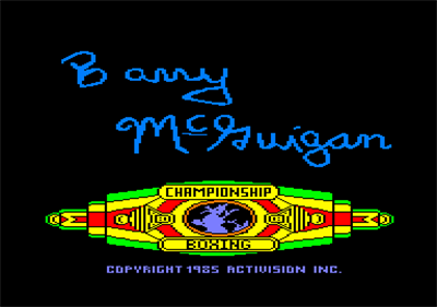 Barry McGuigan World Championship Boxing - Screenshot - Game Title Image