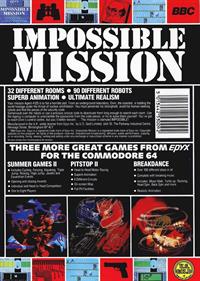 Impossible Mission - Box - Back Image