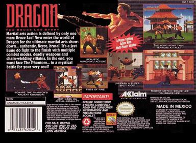 Dragon: The Bruce Lee Story - Box - Back Image