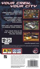 Need for Speed: Carbon: Own the City - Box - Back Image