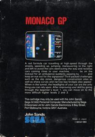 Monaco GP - Box - Back Image