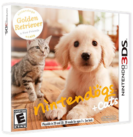 Nintendogs + Cats: Golden Retriever & New Friends - Box - 3D Image