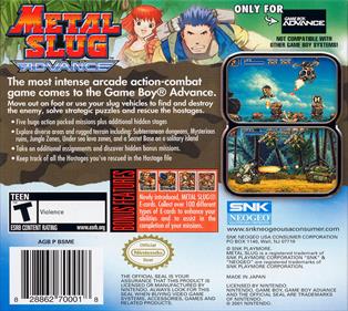 Metal Slug Advance - Box - Back Image