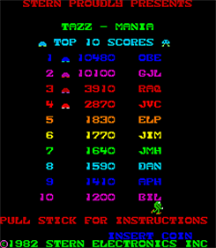 Tazz-Mania - Screenshot - High Scores Image