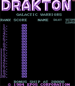 Drakton - Screenshot - High Scores Image