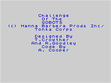 Challenge of the Gobots - Screenshot - Game Title Image