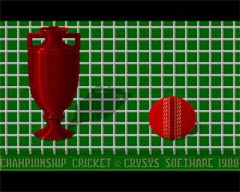 Championship Cricket - Screenshot - Game Title Image