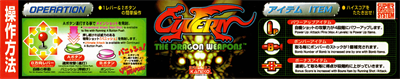 Cyvern: The Dragon Weapons - Arcade - Controls Information Image