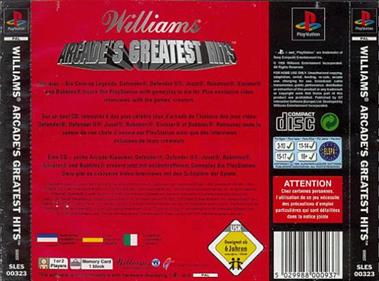 Williams Arcade's Greatest Hits - Box - Back Image