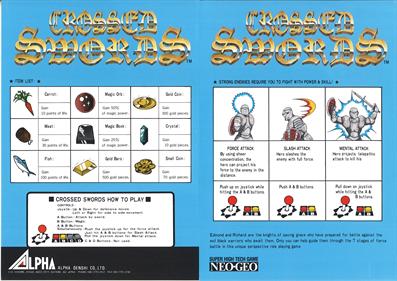 Crossed Swords - Arcade - Controls Information Image