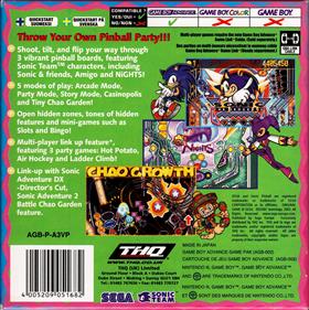 Sonic Pinball Party - Box - Back Image