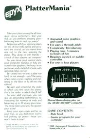 PlatterMania - Box - Back Image
