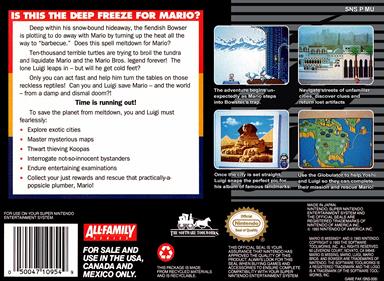 Mario is Missing! - Box - Back Image